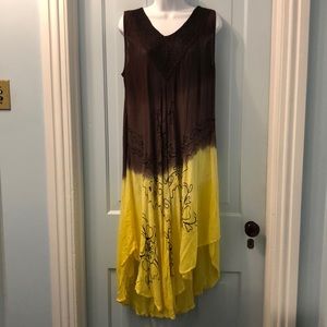 Miss Floriana boho beach dress yellow brown